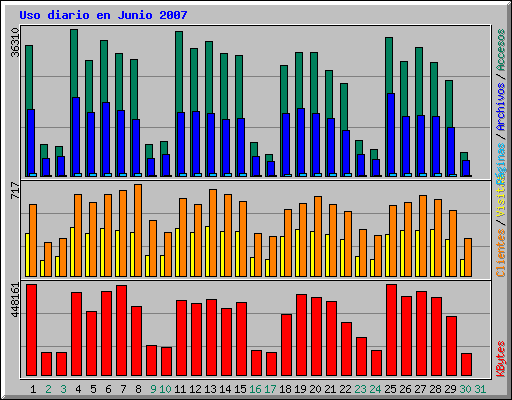 Uso diario en Junio 2007