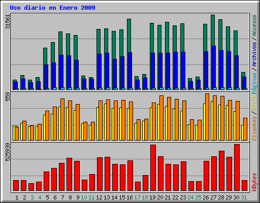 Uso diario en Enero 2009