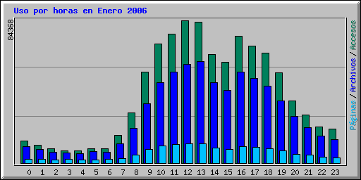 Uso por horas en Enero 2006